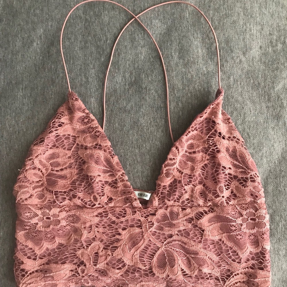 Lace, magenta, crop top